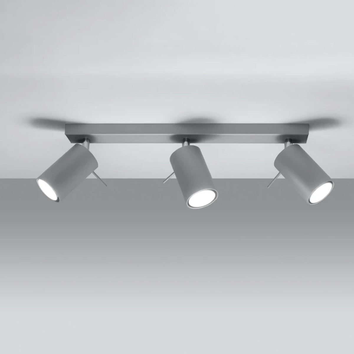 Steel Ceiling Light With 3 Ring Lamps - Bittersweet Shimmer