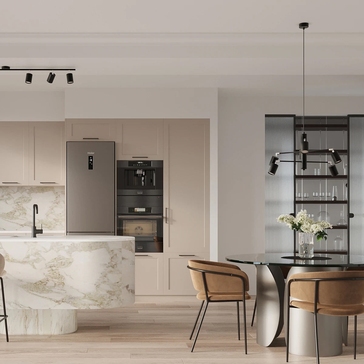 Steel Ceiling Light With 6 Lemmi Lamps - Bittersweet Shimmer