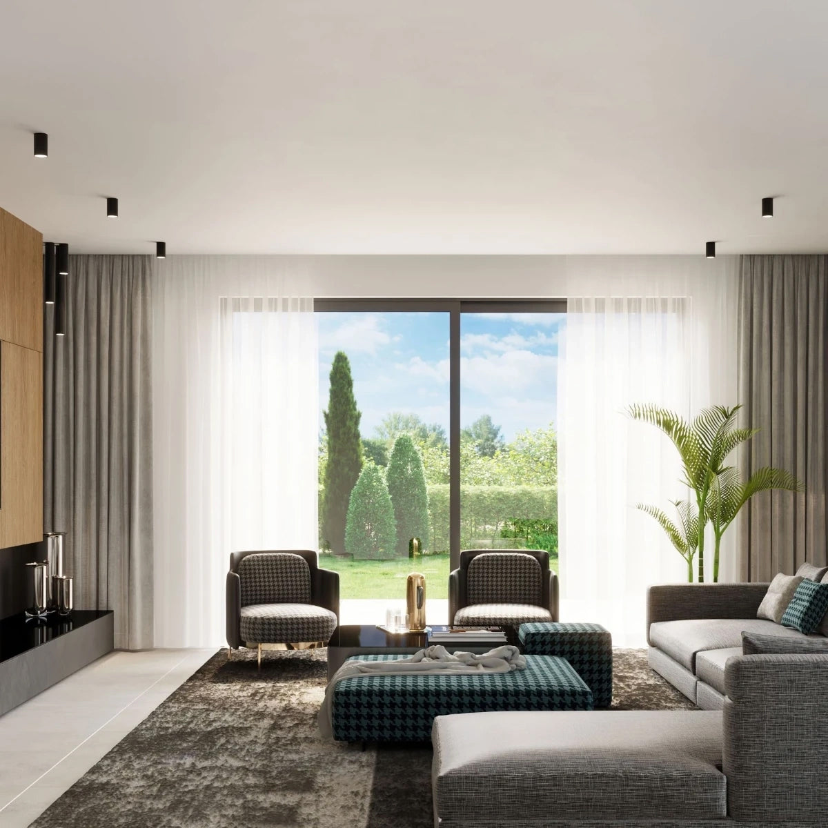 Steel Ceiling Light With Lagos 20 Lamp - Ocean Green