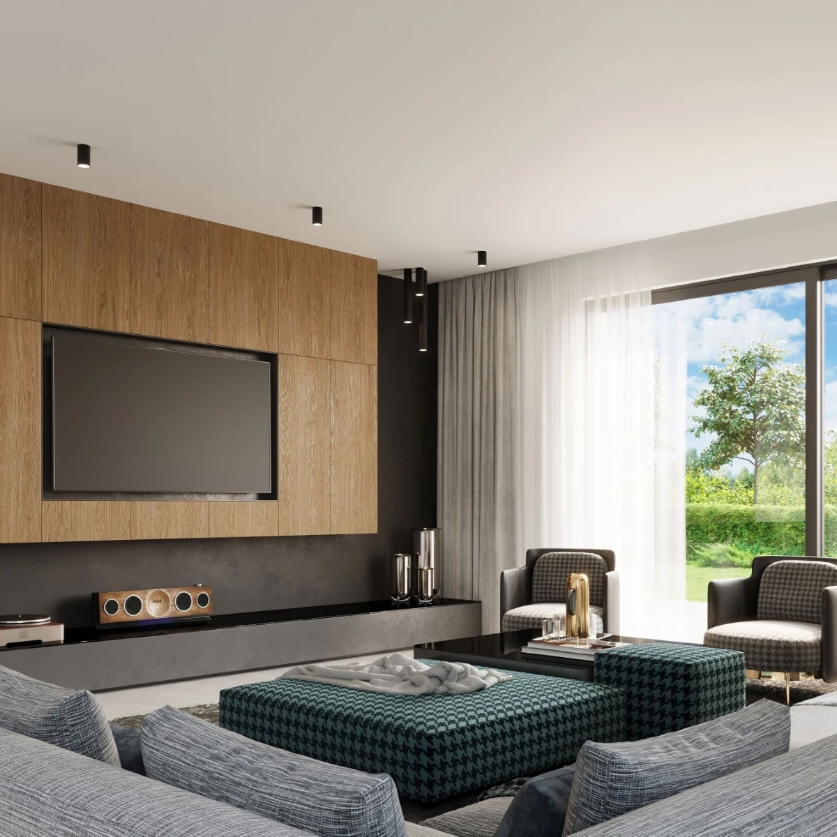 Steel Ceiling Light With Lagos 20 Lamp - Ocean Green