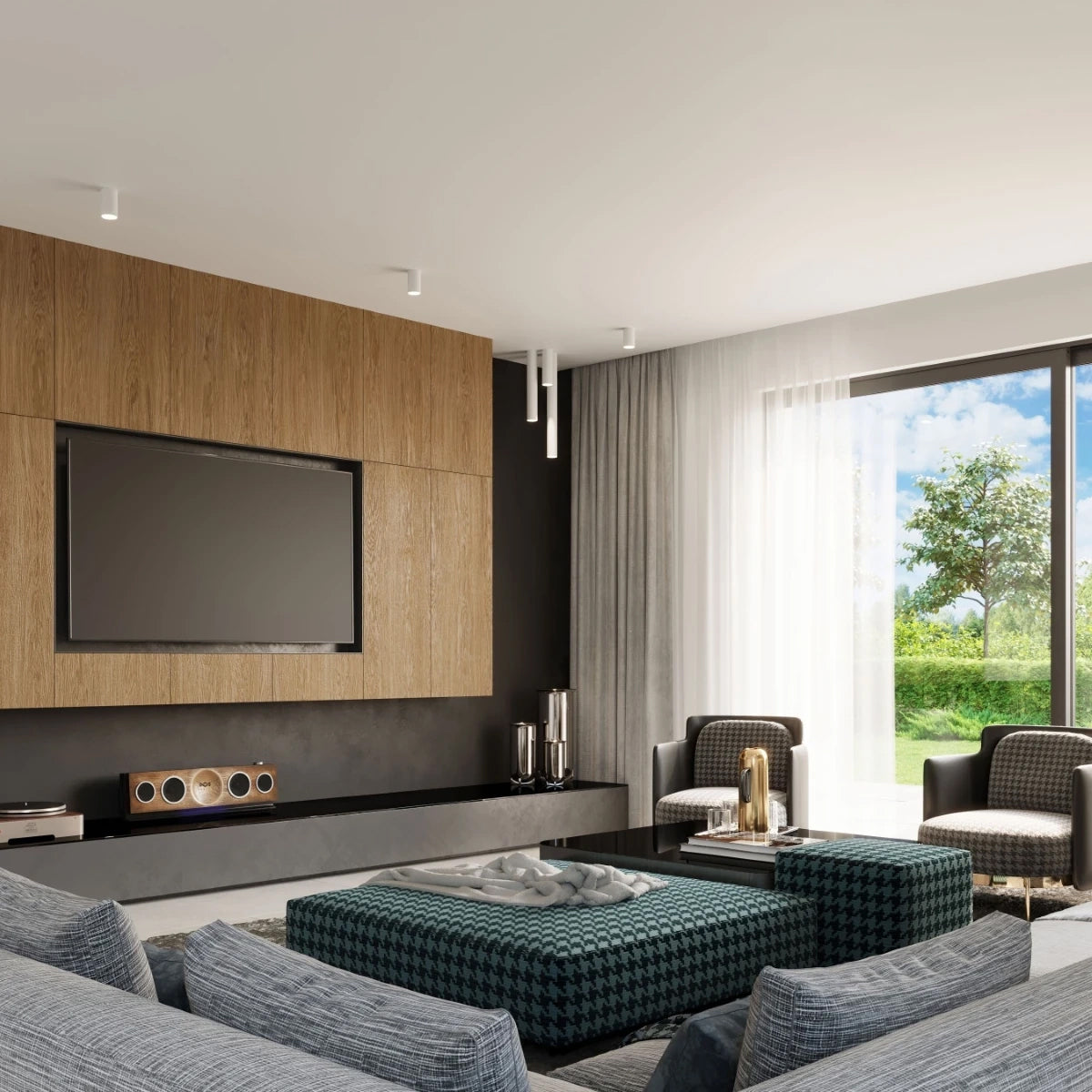 Steel Ceiling Light With Lagos 40 Lamp - Ocean Green