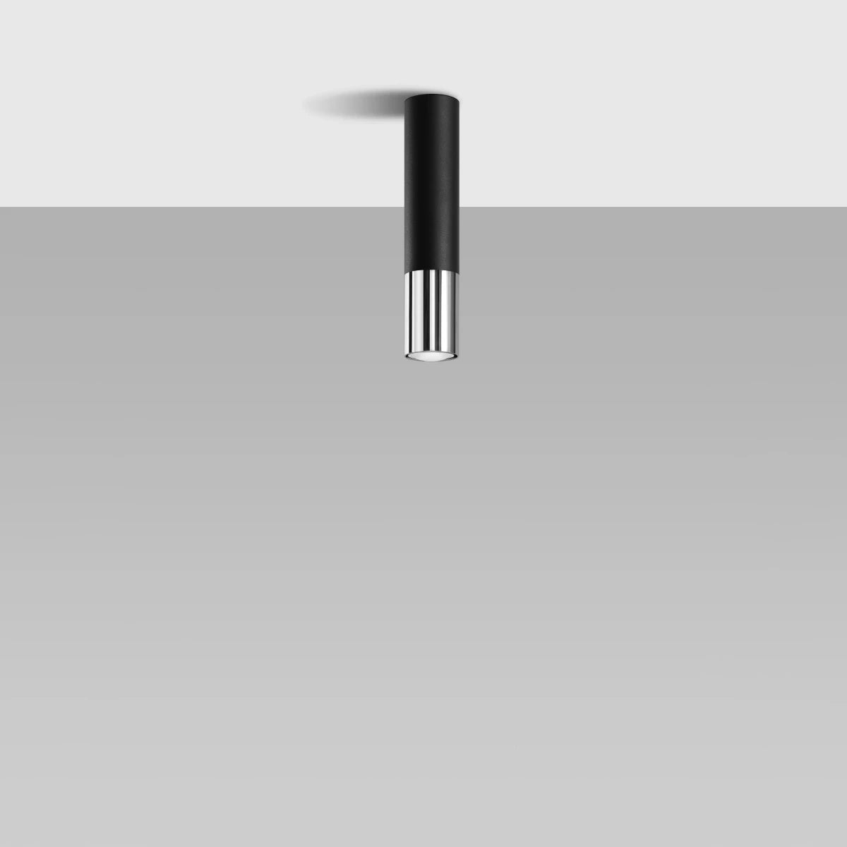 Steel Ceiling Light With Loopez Lamp in Black - Ocean Green