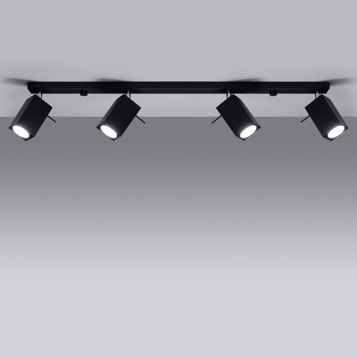 Steel Ceiling Light Rectangular With 4 Merida Lamps - Bittersweet Shimmer