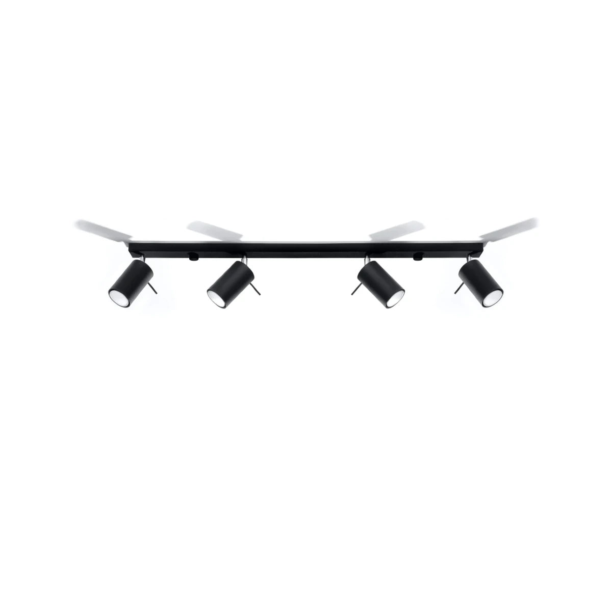 Steel Ceiling Light Rectangular With 4 Ring Lamps - Bittersweet Shimmer