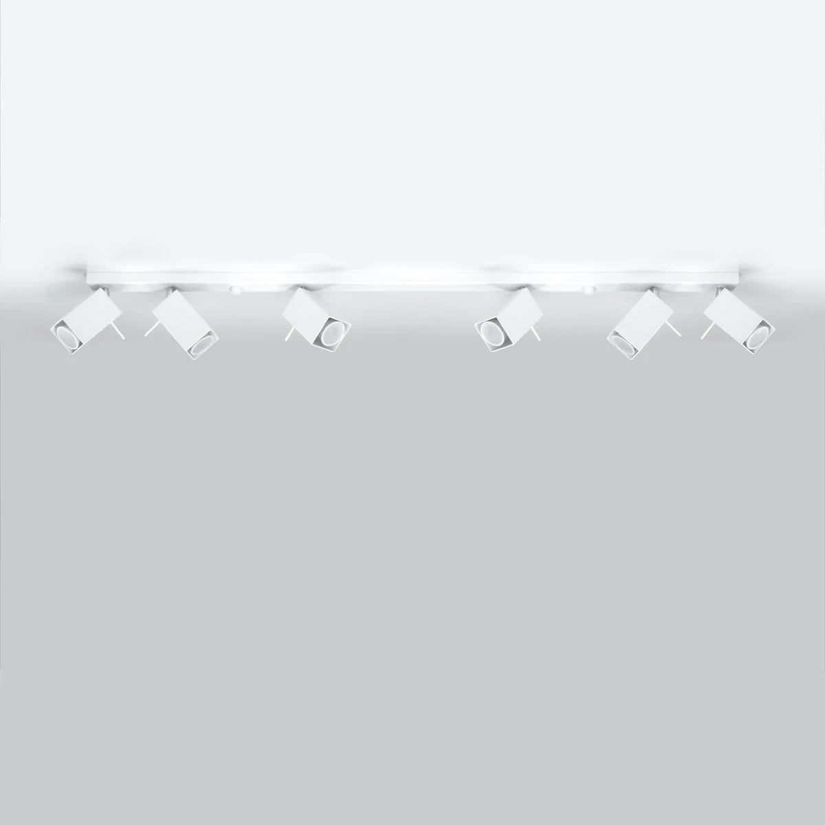 Steel Ceiling Light Rectangular With 6 Merida Lamps - Bittersweet Shimmer