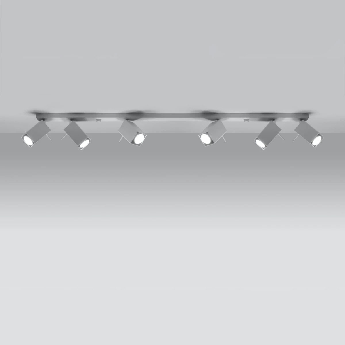 Steel Ceiling Light Rectangular With 6 Merida Lamps - Bittersweet Shimmer