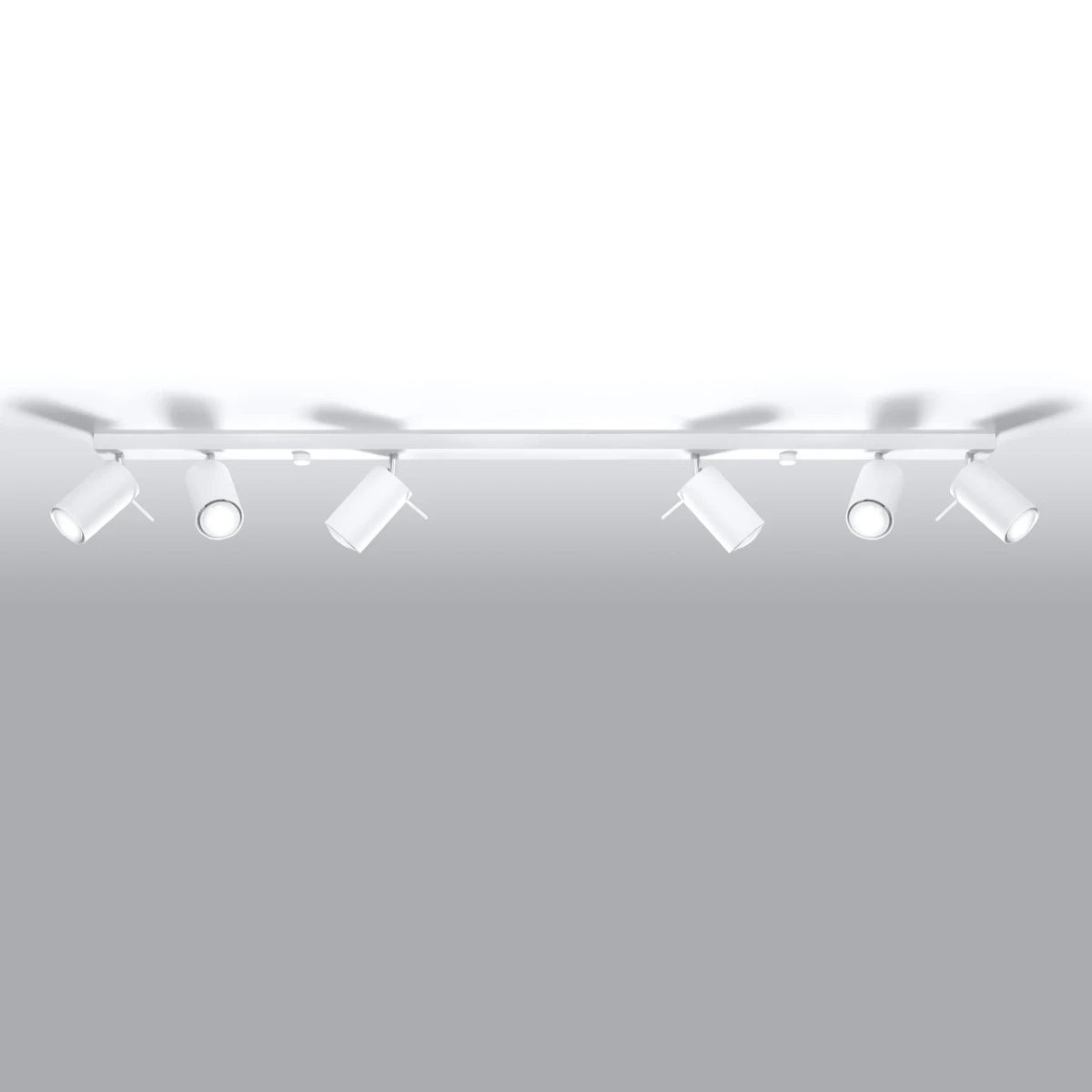 Steel Ceiling Light Rectangular With 6 Ring Lamps - Bittersweet Shimmer