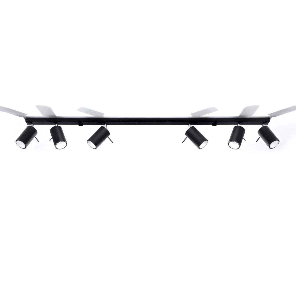 Steel Ceiling Light Rectangular With 6 Ring Lamps - Bittersweet Shimmer
