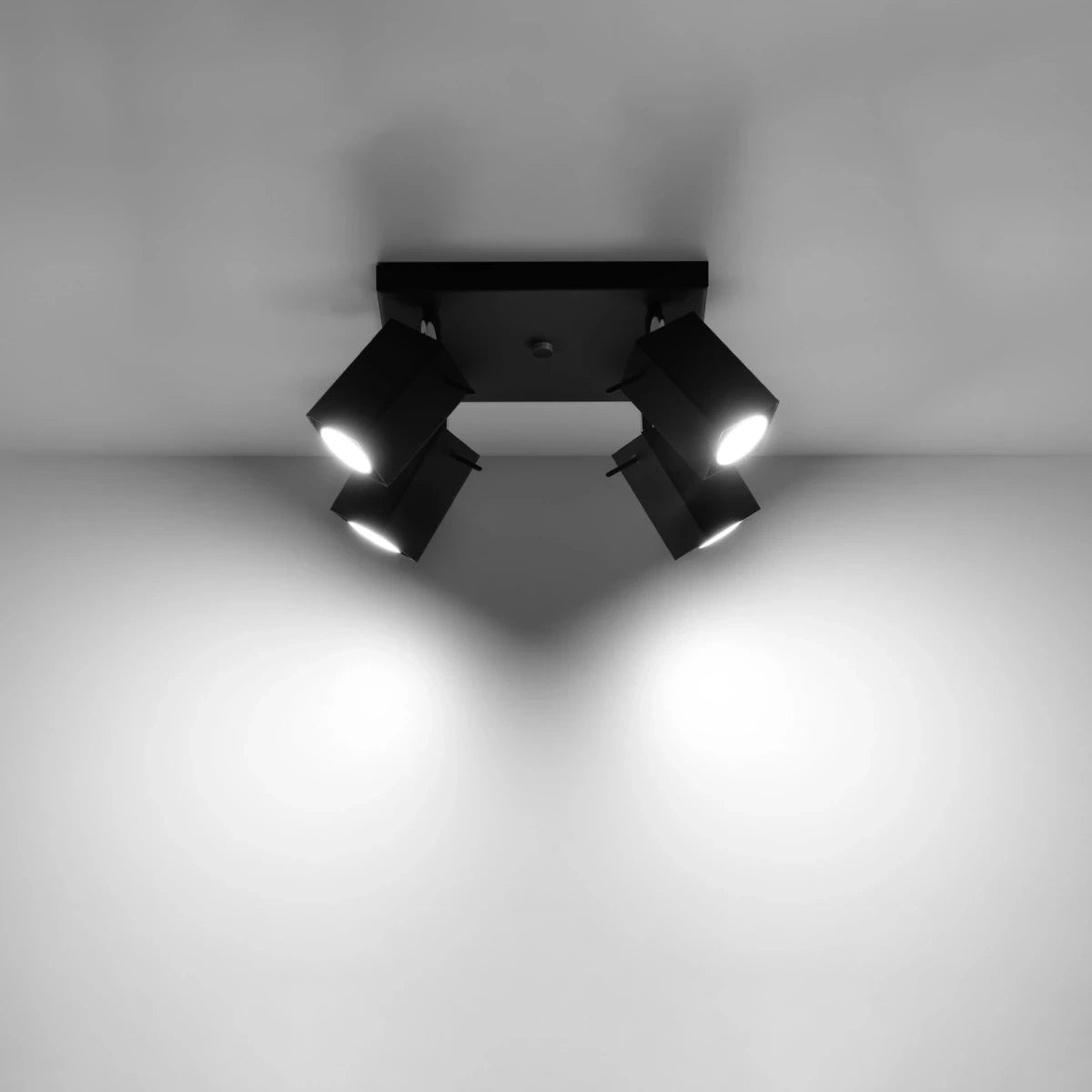 Steel Ceiling Light Square With 4 Merida Lamps - Bittersweet Shimmer