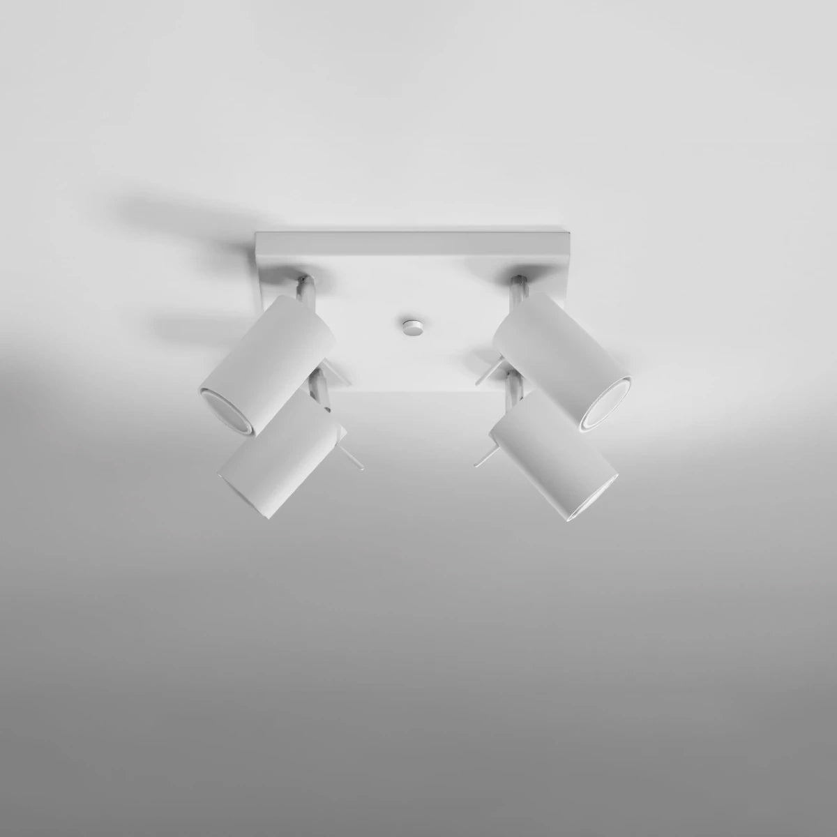 Steel Ceiling Light Square With 4 Ring Lamps - Bittersweet Shimmer