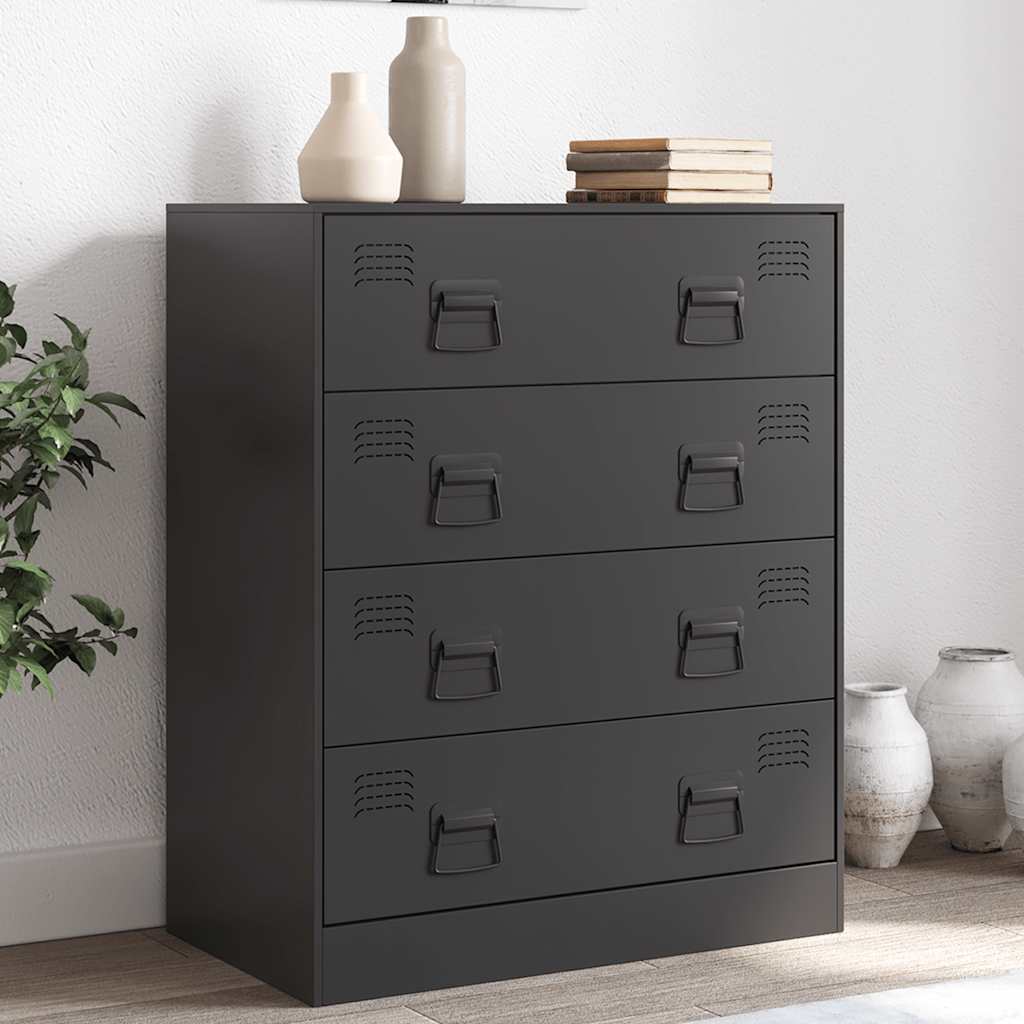 Steel Chest Of 4 Drawers 67cm Wide - Vantage Home