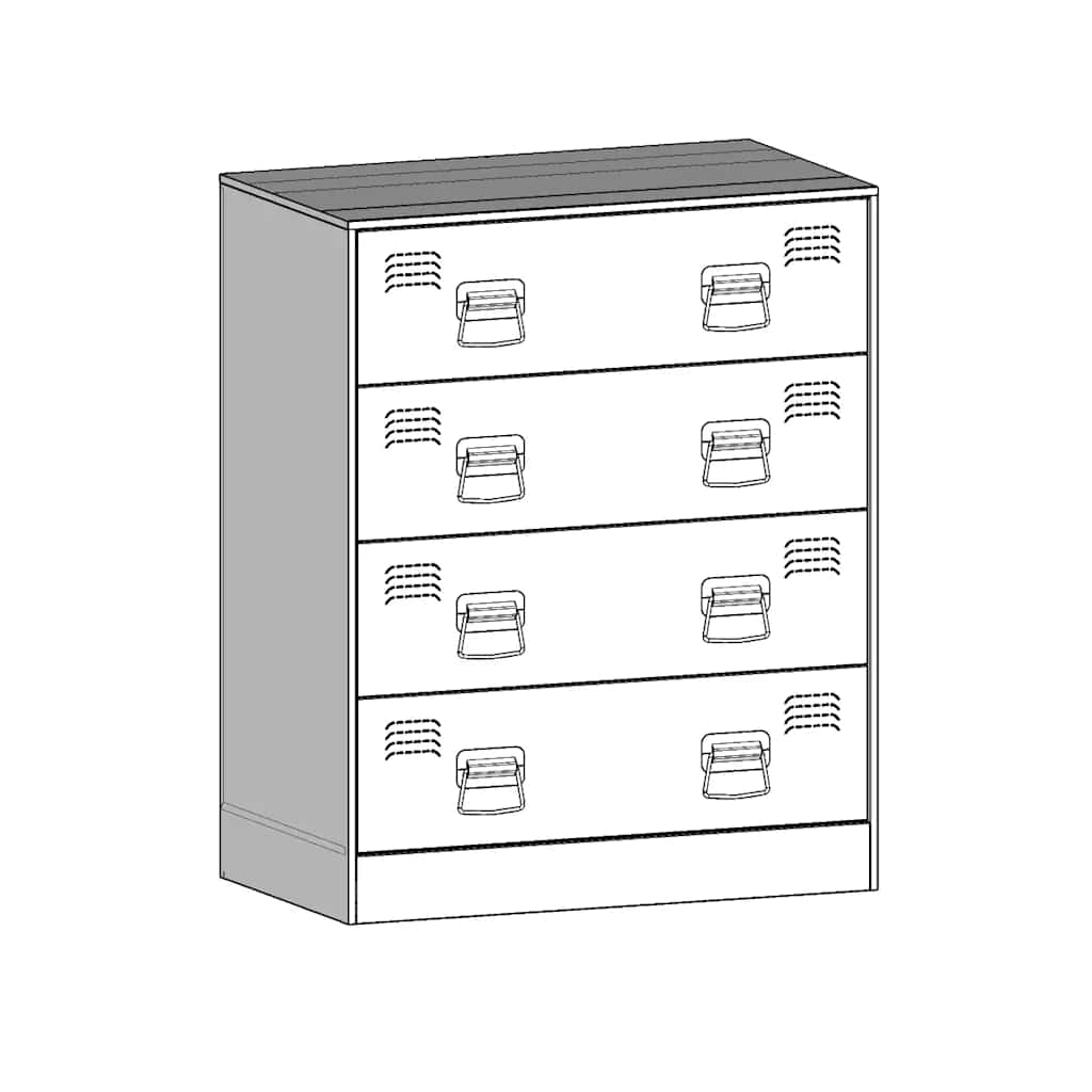 Steel Chest Of 4 Drawers 67cm Wide - Vantage Home