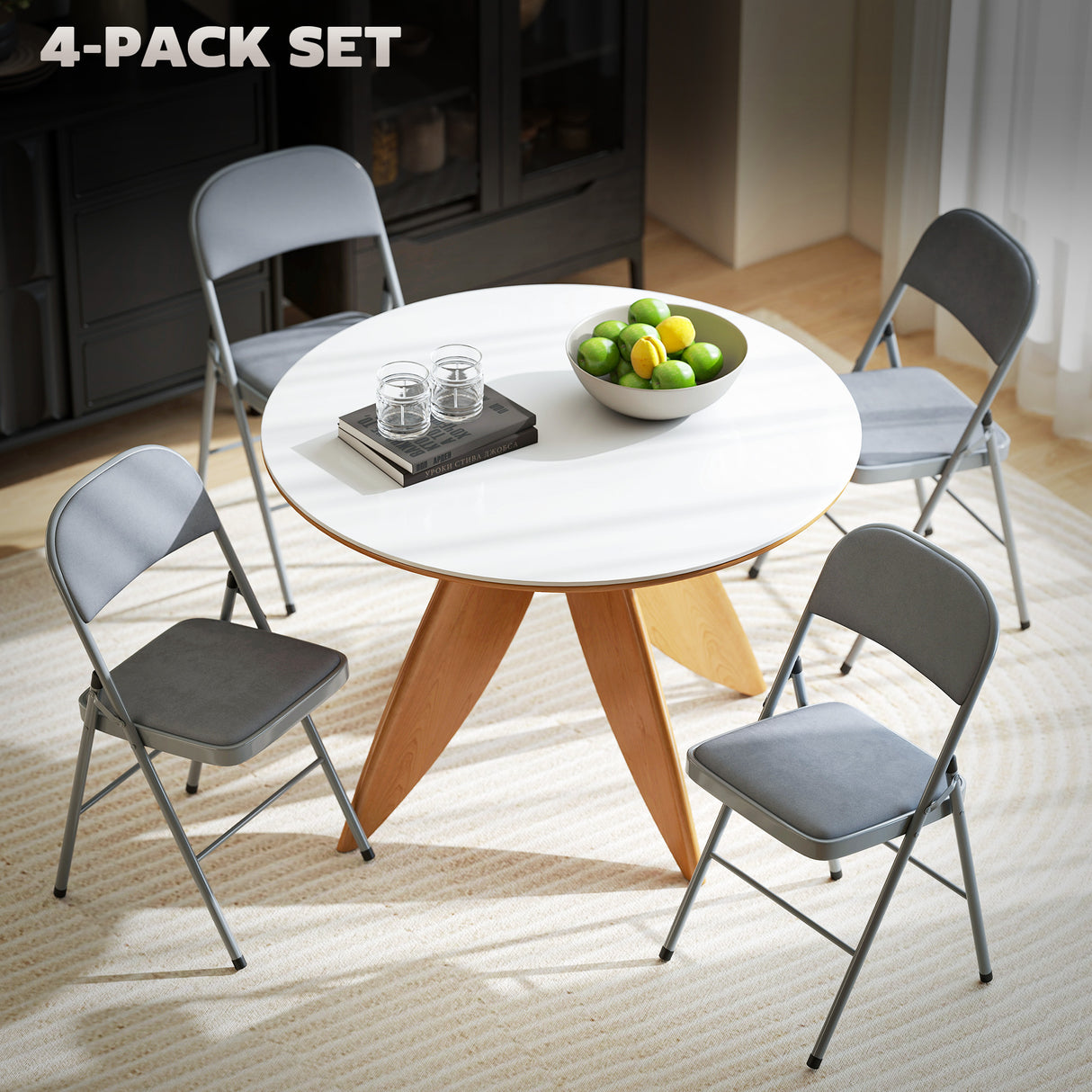 Steel Dining Chairs With Velvet Seat in Set Of 2 - Velmora