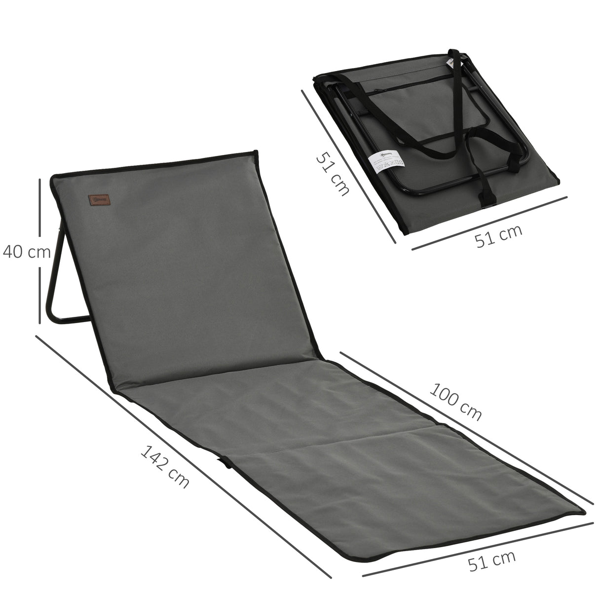 Steel Foldable Garden Beach Sun Lounger Chair Mat in Set of 2 - Velmora