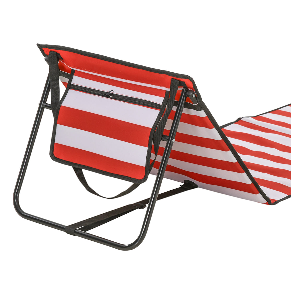 Steel Foldable Garden Beach Sun Lounger Chair Mat in Set of 2 - Velmora