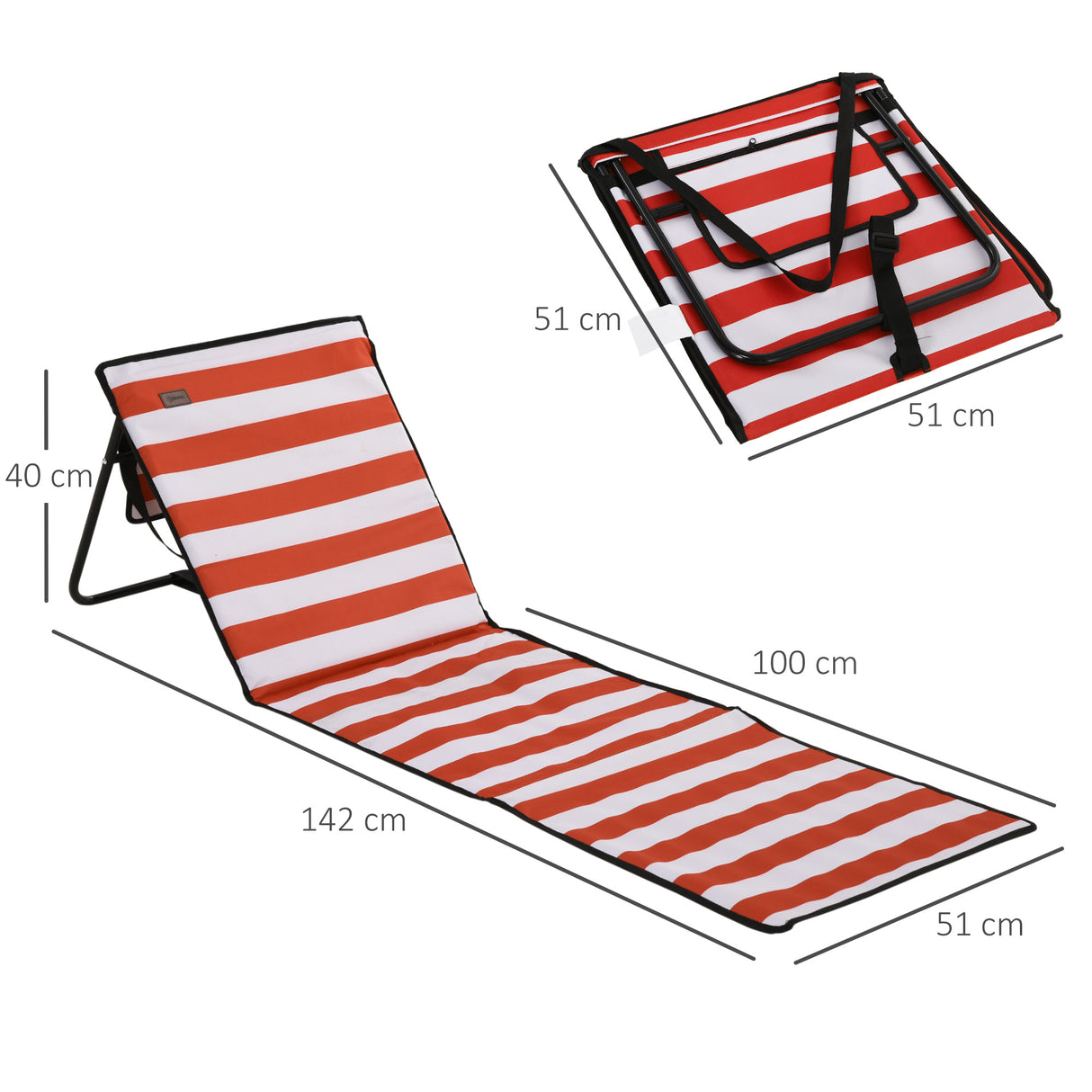 Steel Foldable Garden Beach Sun Lounger Chair Mat in Set of 2 - Velmora