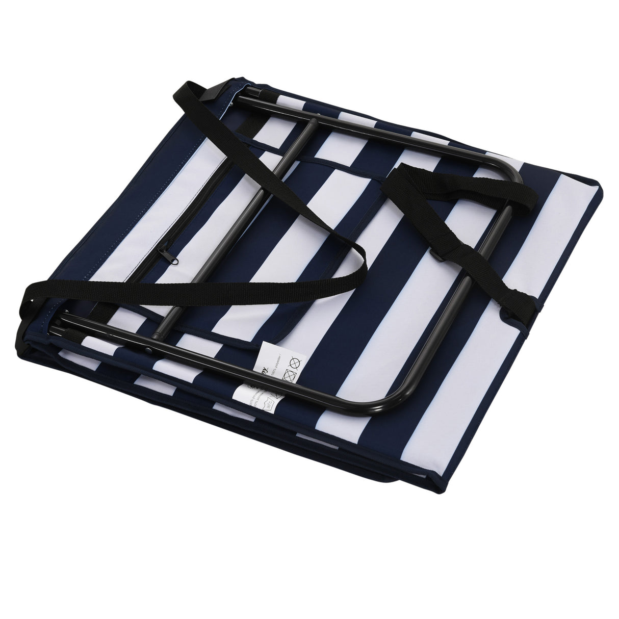 Steel Foldable Garden Beach Sun Lounger Chair Mat in Set of 2 - Velmora