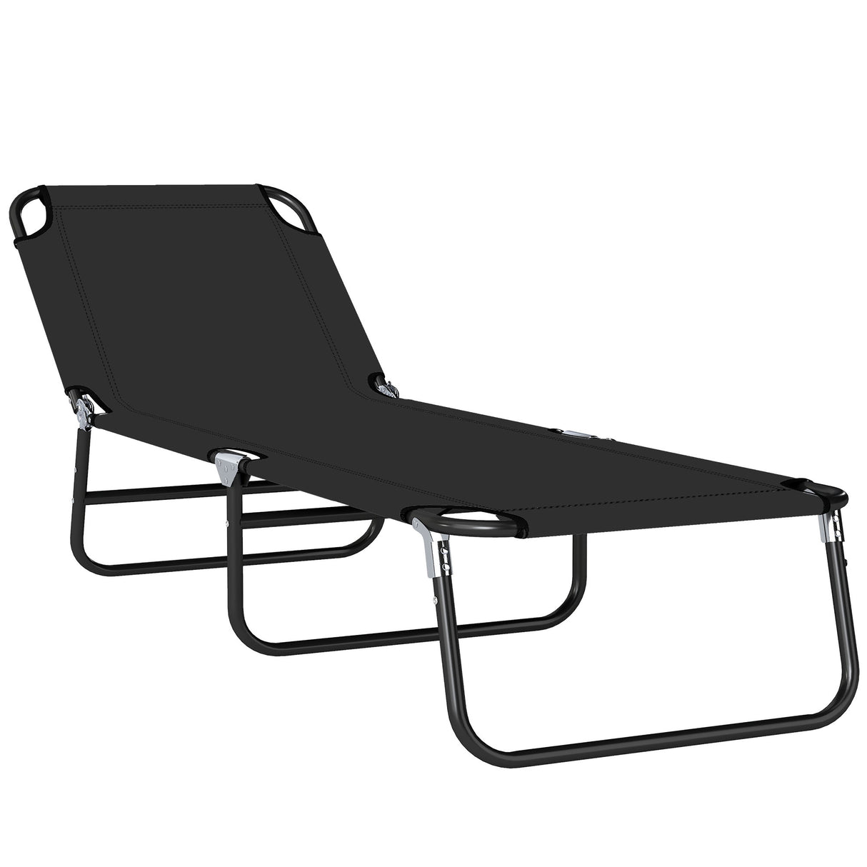 Steel Foldable Garden Sun Lounger With 5-Position Adjustable Backrest - Velmora