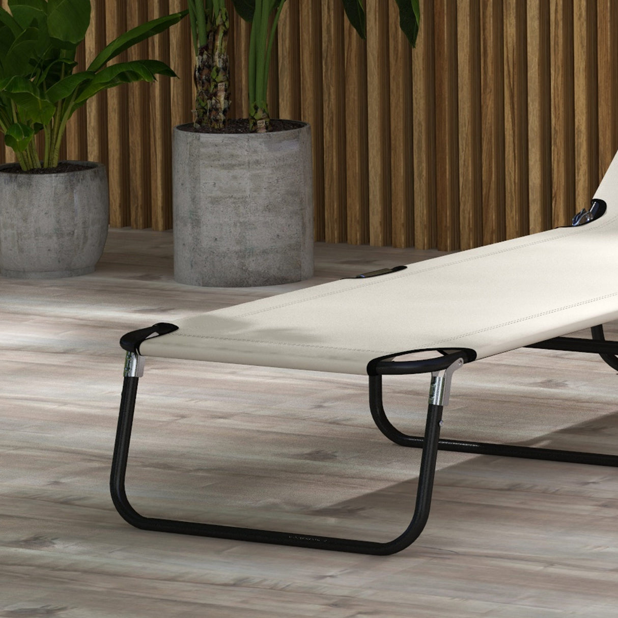 Steel Foldable Garden Sun Lounger in Set of 2 With Adjustable Backrest - Velmora