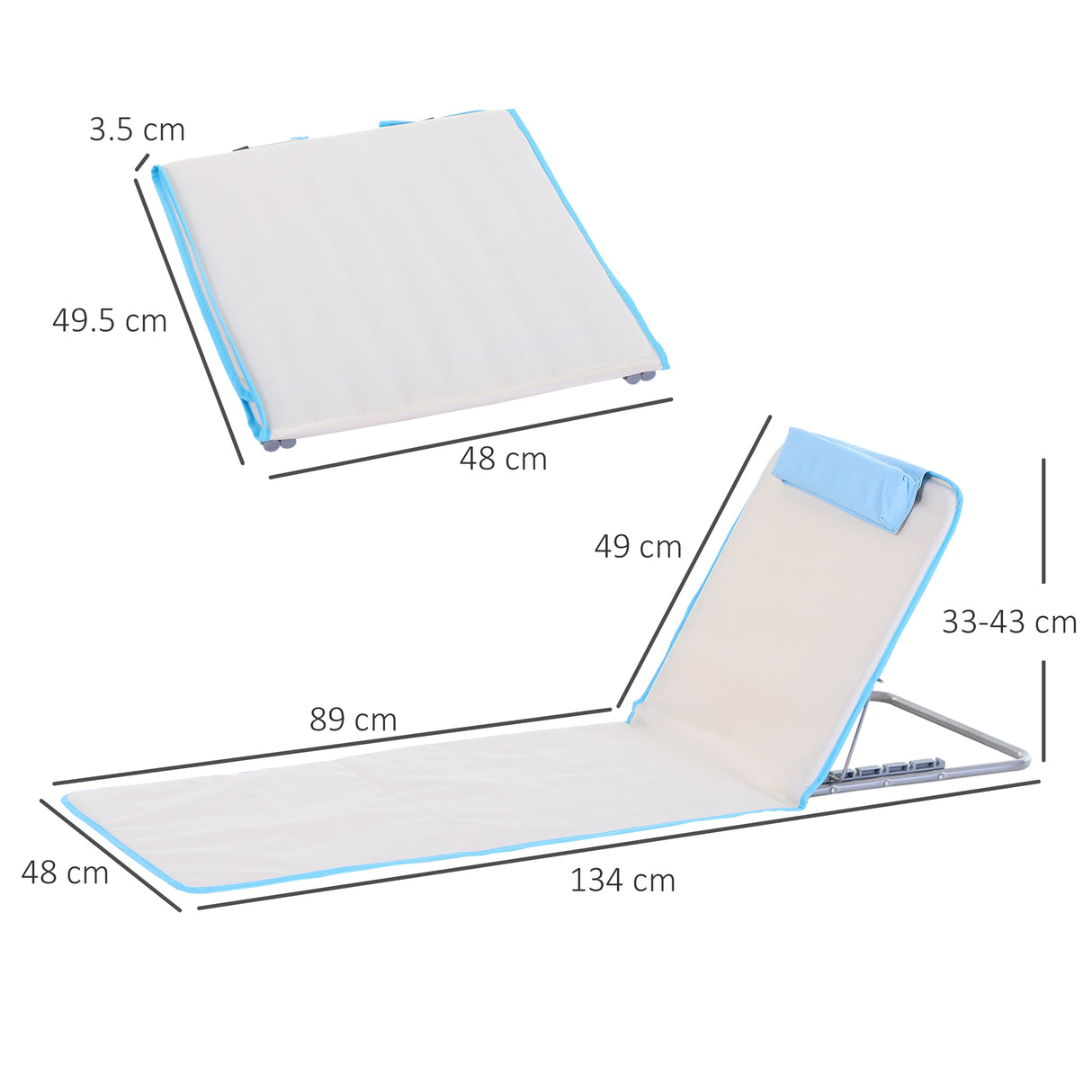 Steel Foldable Lightweight Garden Beach Sun Lounger in Set of 2 - Velmora