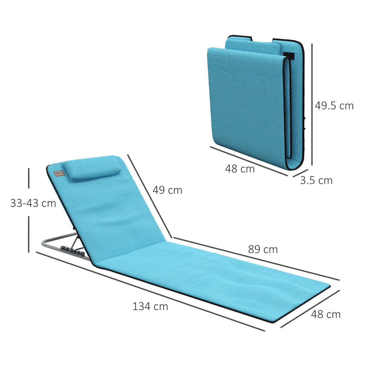 Steel Foldable Lightweight Garden Beach Sun Lounger in Set of 2 - Velmora