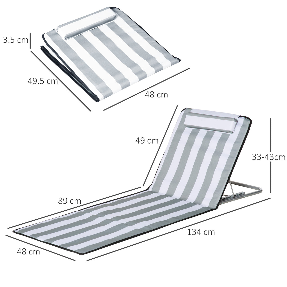 Steel Foldable Lightweight Garden Beach Sun Lounger in Set of 2 - Velmora