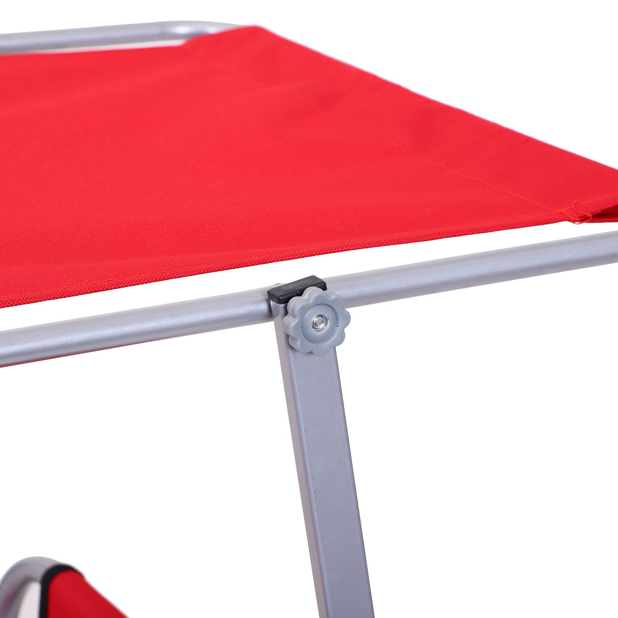 Steel Folding Reclining Garden Sun Lounger With Canopy - Velmora