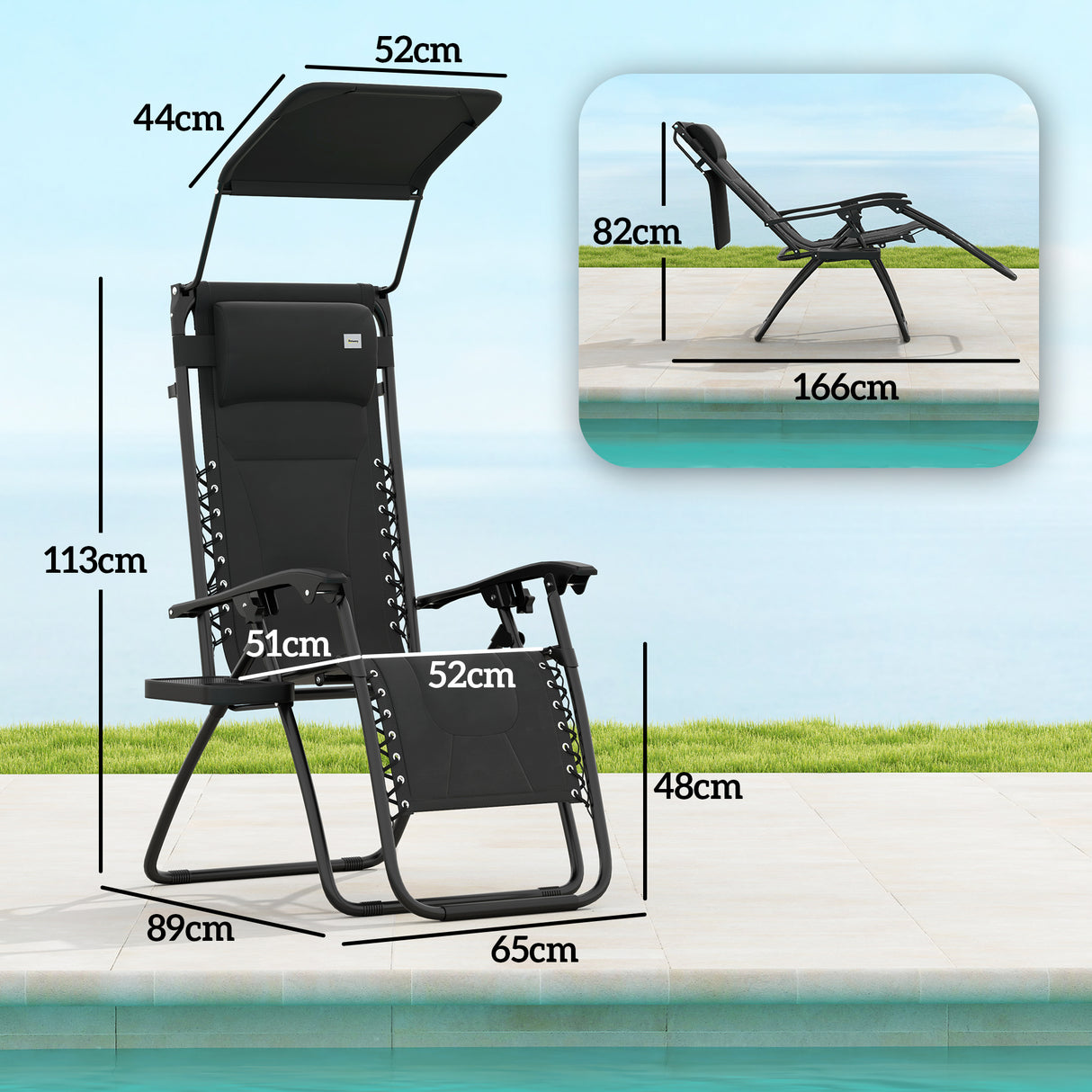 Steel Folding Reclining Zero Gravity Garden Sun Lounger Chair in Set of 2 - Velmora