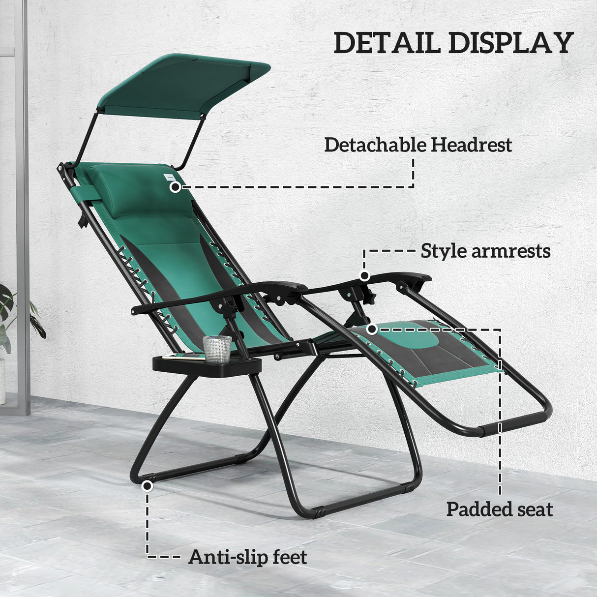 Steel Folding Reclining Zero Gravity Garden Sun Lounger Chair in Set of 2 - Velmora