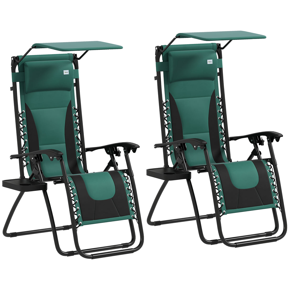Steel Folding Reclining Zero Gravity Garden Sun Lounger Chair in Set of 2 - Velmora