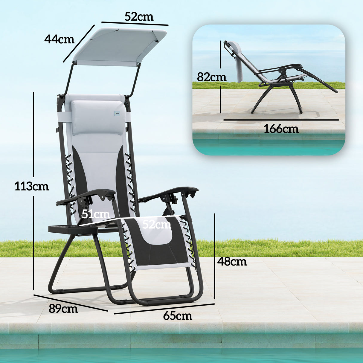 Steel Folding Reclining Zero Gravity Garden Sun Lounger Chair in Set of 2 - Velmora