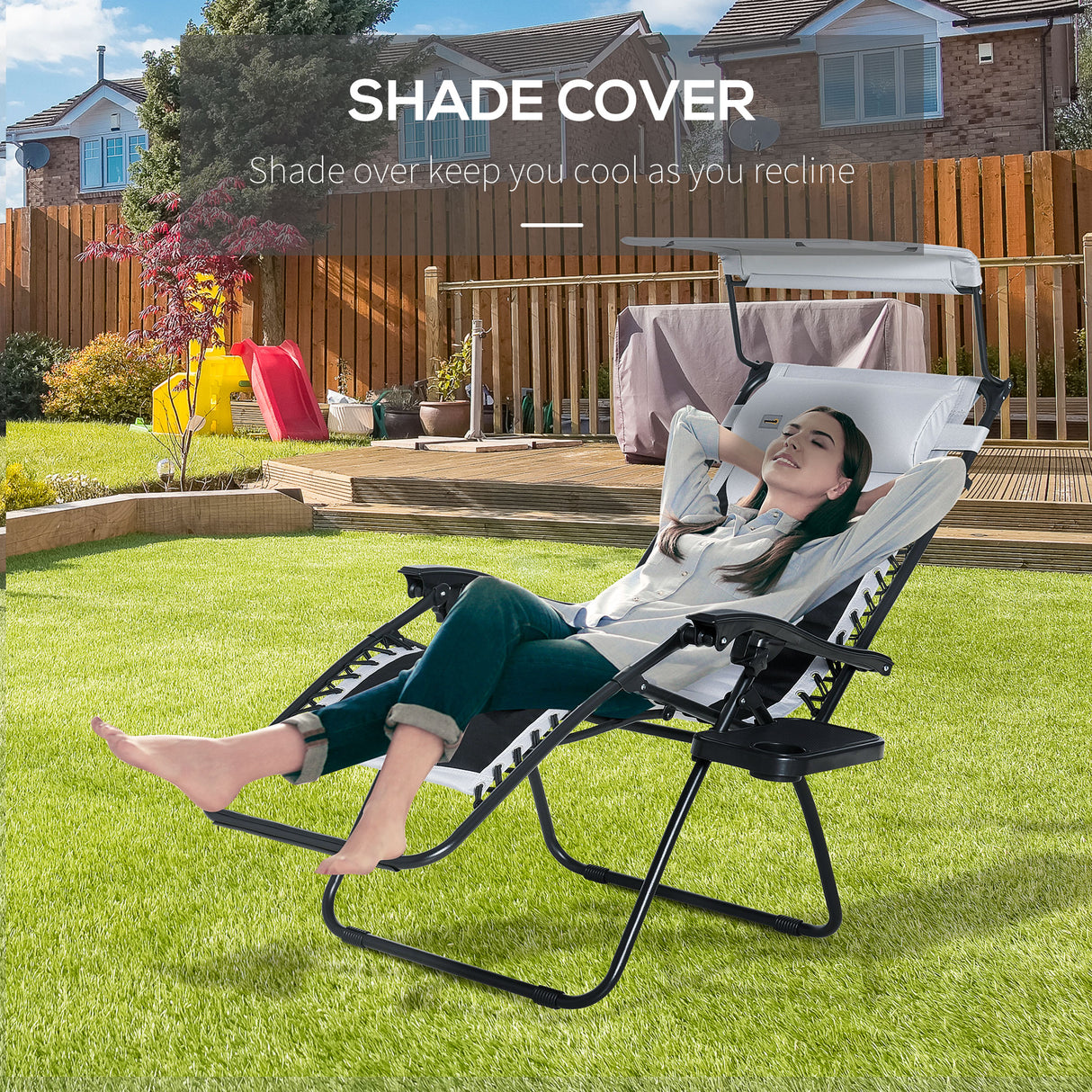 Steel Folding Reclining Zero Gravity Garden Sun Lounger Chair - Velmora
