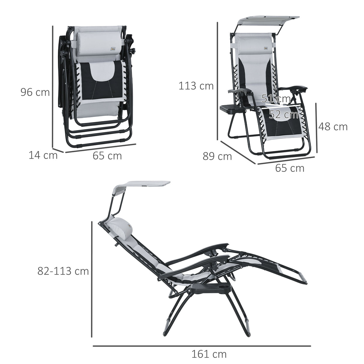 Steel Folding Reclining Zero Gravity Garden Sun Lounger Chair - Velmora