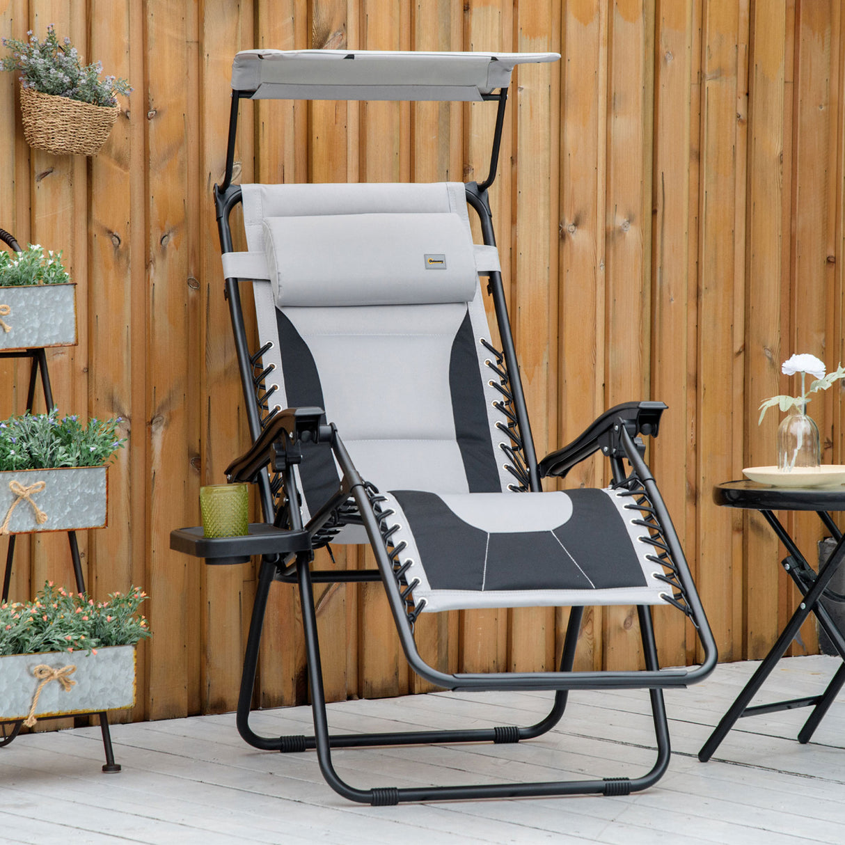 Steel Folding Reclining Zero Gravity Garden Sun Lounger Chair - Velmora