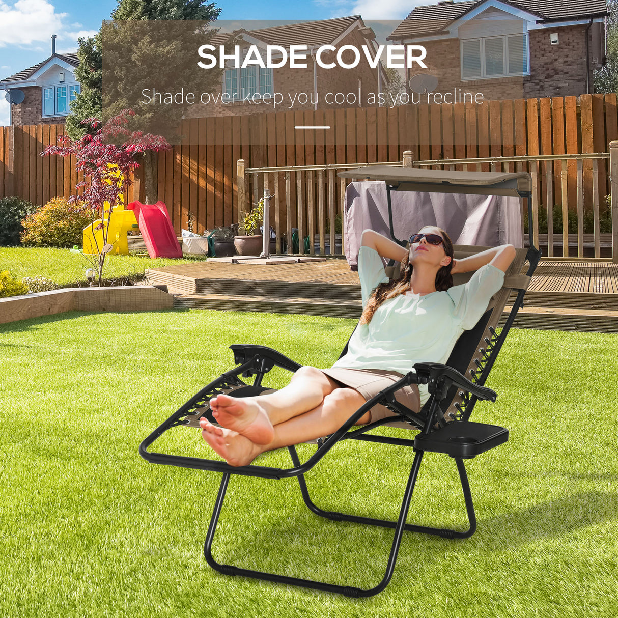 Steel Folding Reclining Zero Gravity Garden Sun Lounger Chair - Velmora