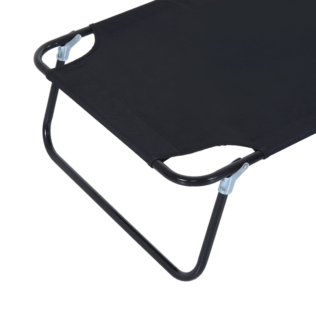 Steel Folding Sun Lounger With Face Hole And 4-Position Adjustable Backrest - Velmora