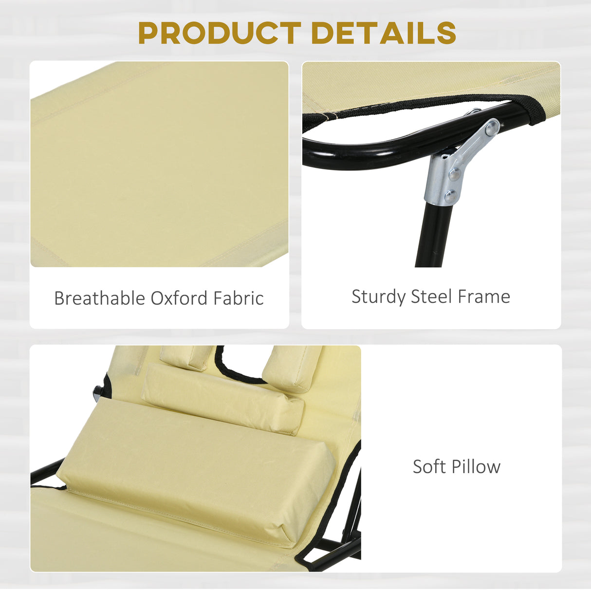 Steel Folding Sun Lounger in Set of 2 With Face Hole And 4-Position Adjustable Backrest - Velmora