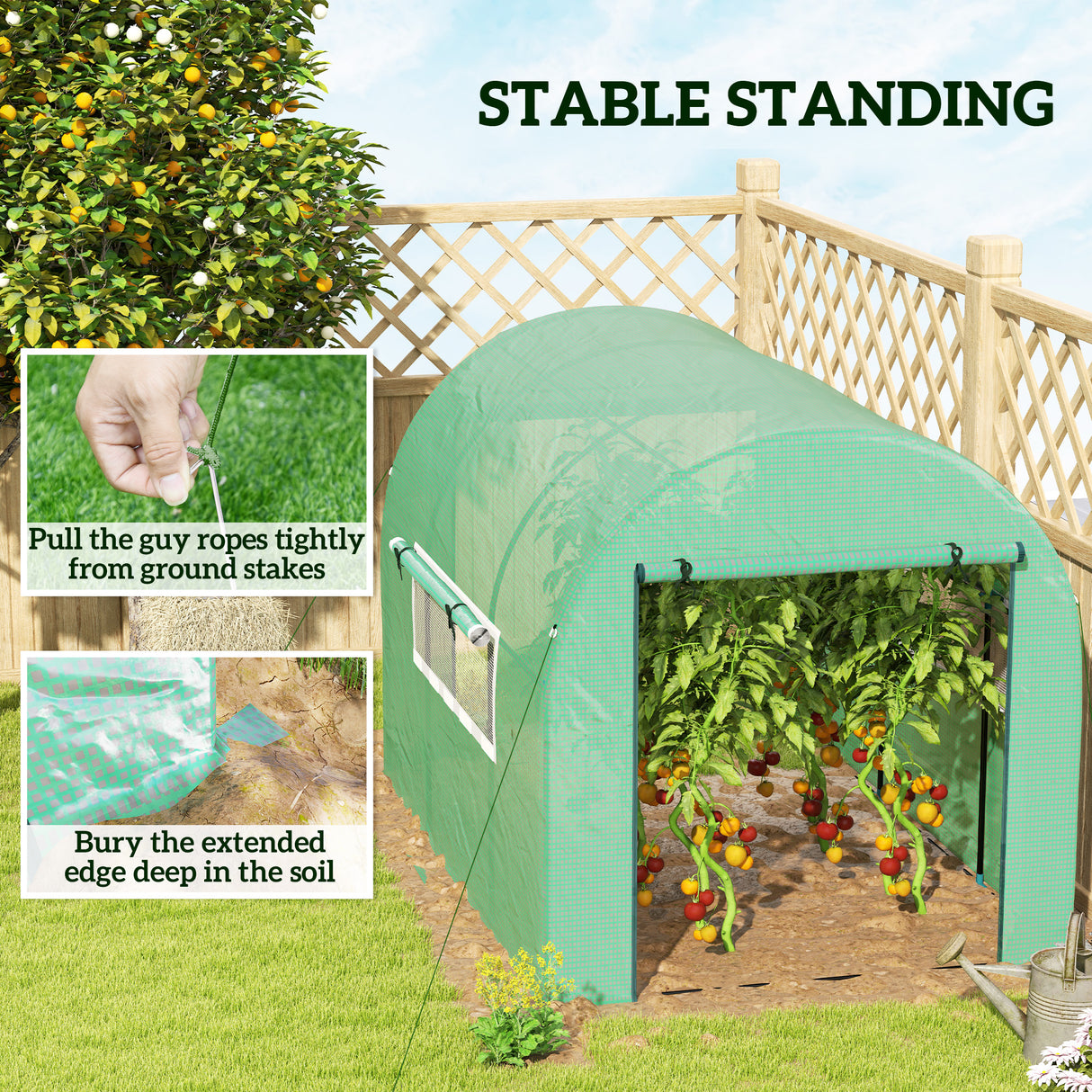 Steel Frame Garden Greenhouse 200cm Wide - Velmora