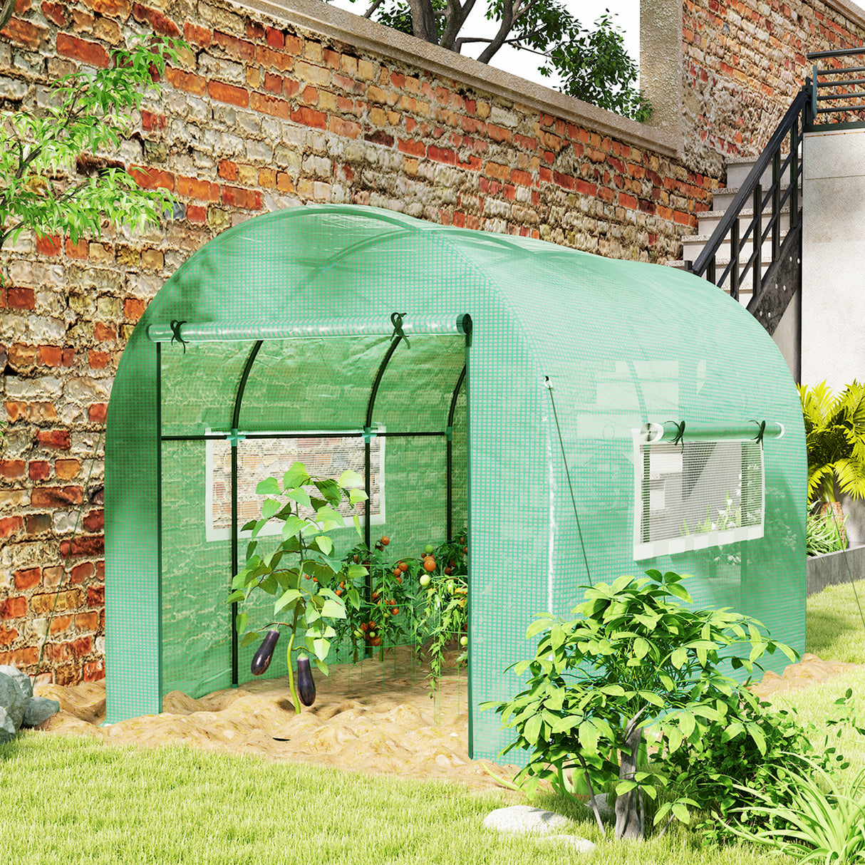 Steel Frame Garden Greenhouse 200cm Wide - Velmora