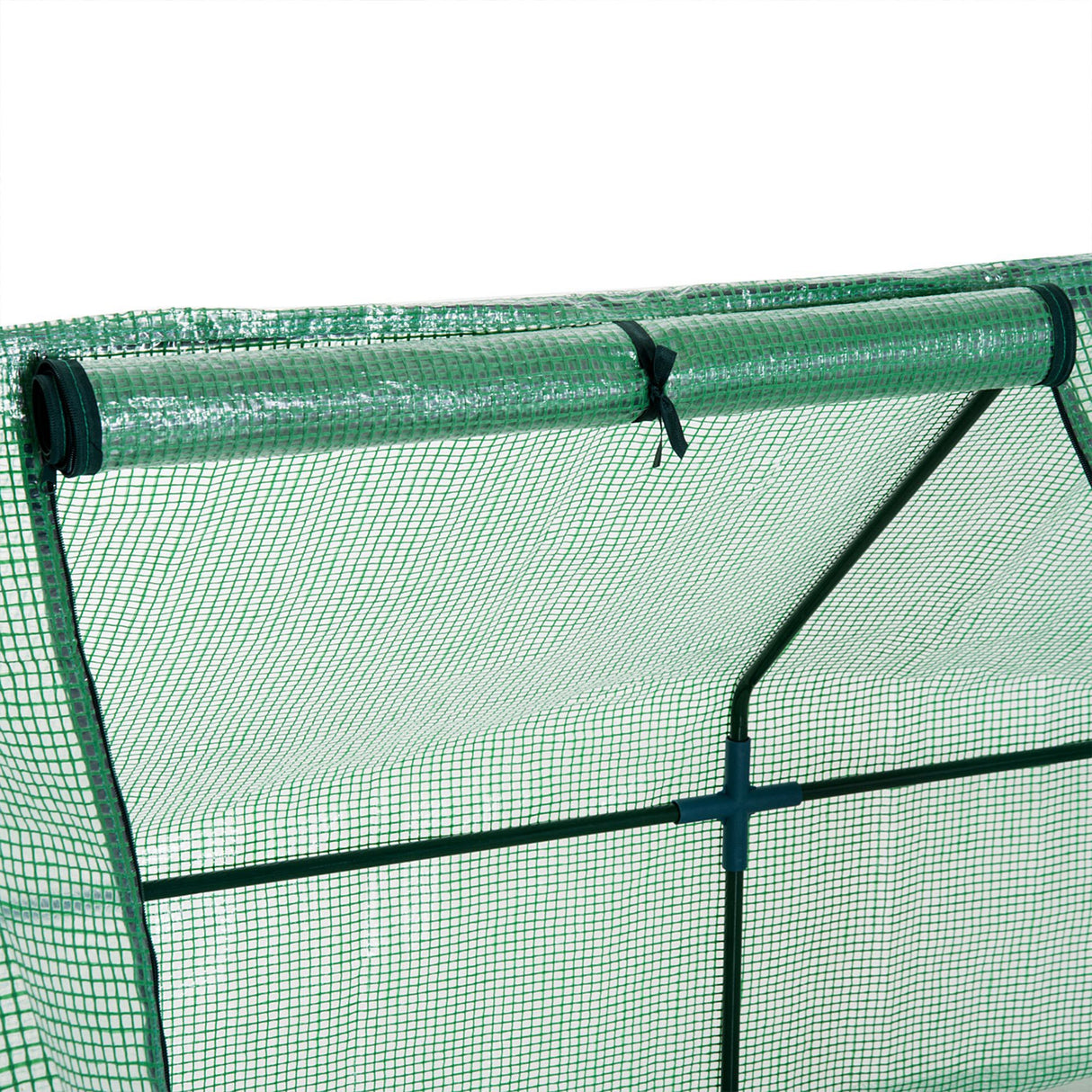 Steel Frame Garden Greenhouse 270cm Wide With Zipped Door - Velmora
