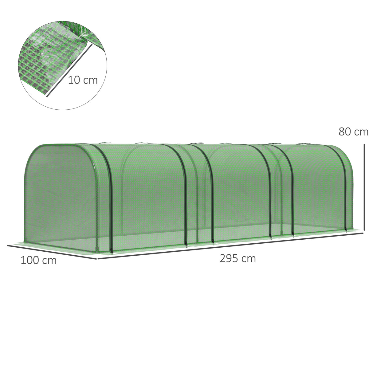 Steel Frame Garden Greenhouse 295cm Length With Zipped Doors - Velmora