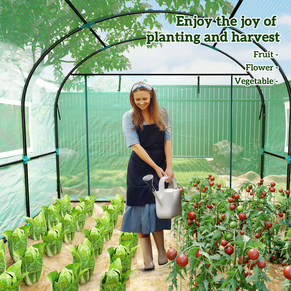 Steel Frame Garden Greenhouse 300cm Wide - Velmora