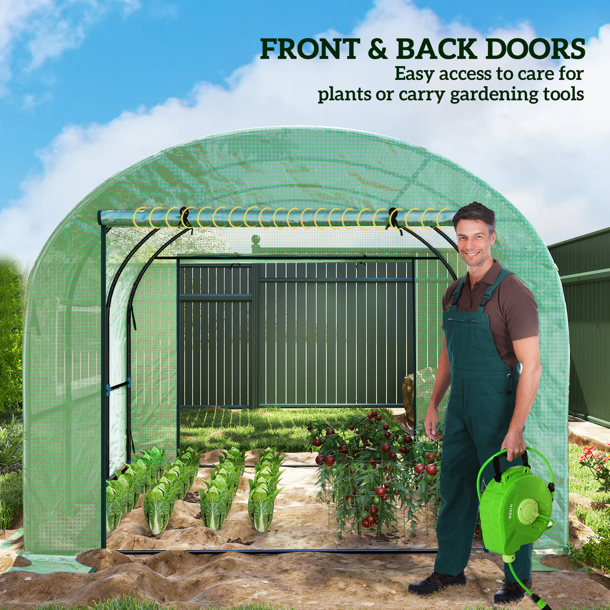 Steel Frame Garden Greenhouse 300cm Wide - Velmora