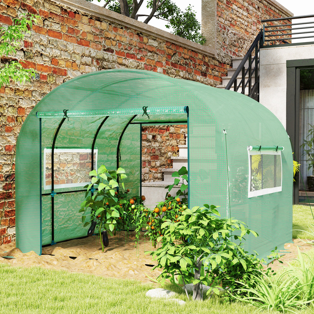 Steel Frame Garden Greenhouse 300cm Wide - Velmora