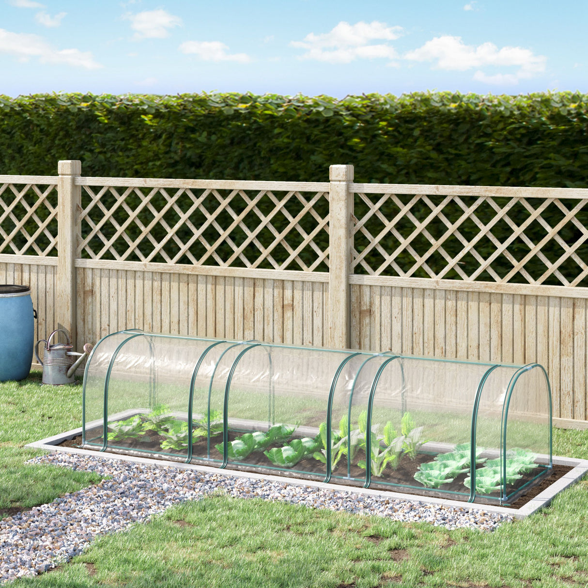Steel Frame Garden Greenhouse 350cm Length With Zipped Doors - Velmora