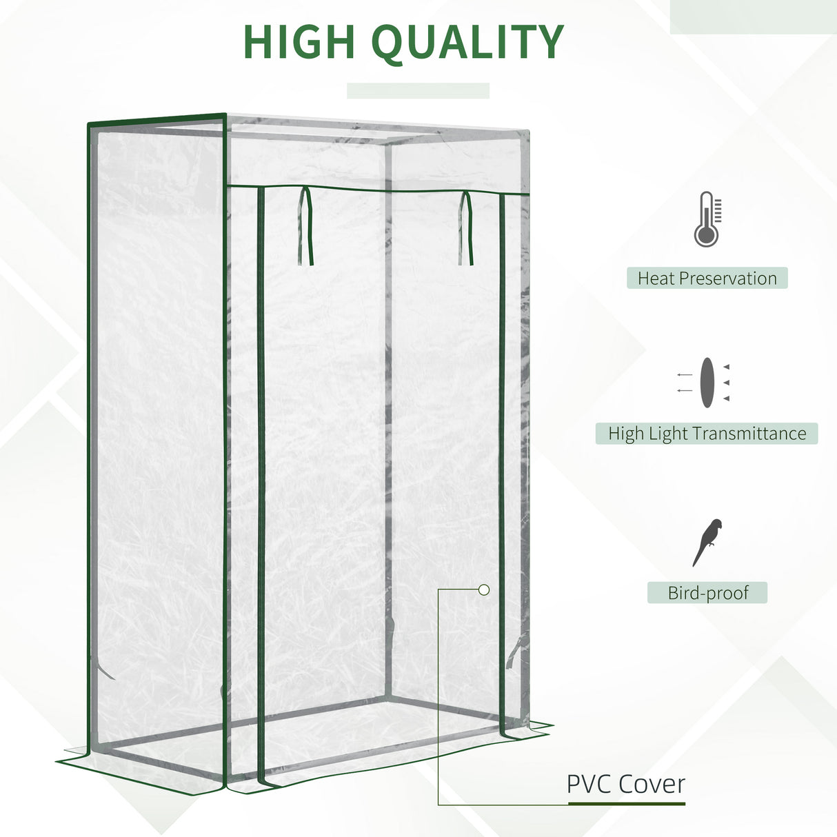 Steel Frame Garden Tomato Greenhouse With Roll-UP Door - Velmora