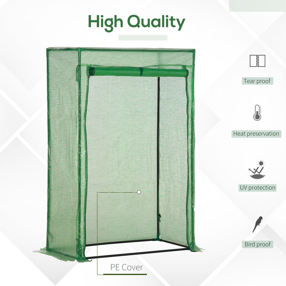 Steel Frame Garden Tomato Greenhouse With Roll-UP Door - Velmora