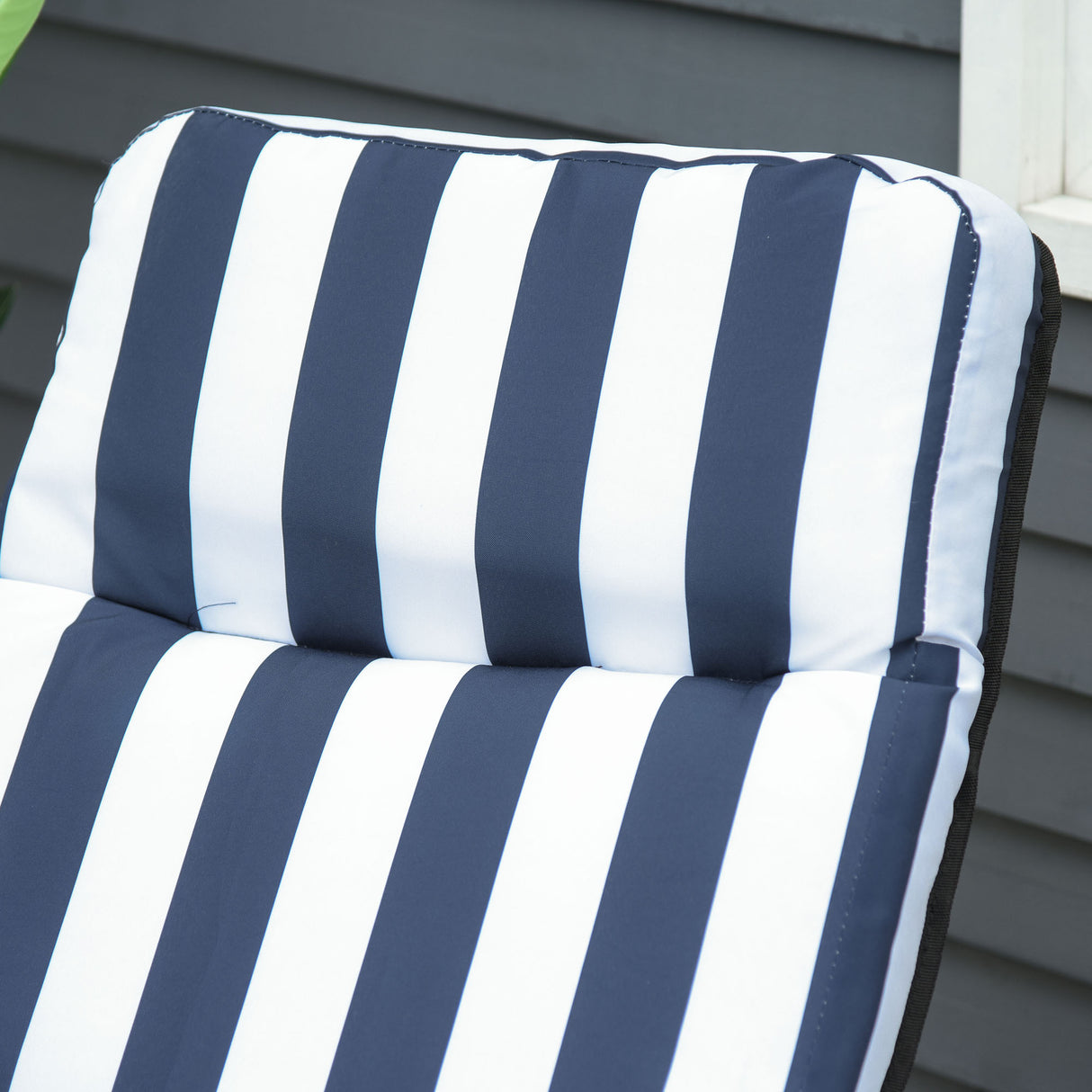 Steel Garden Sun Lounger in Set of 2 With Cushions With Adjustable Backrest - Velmora