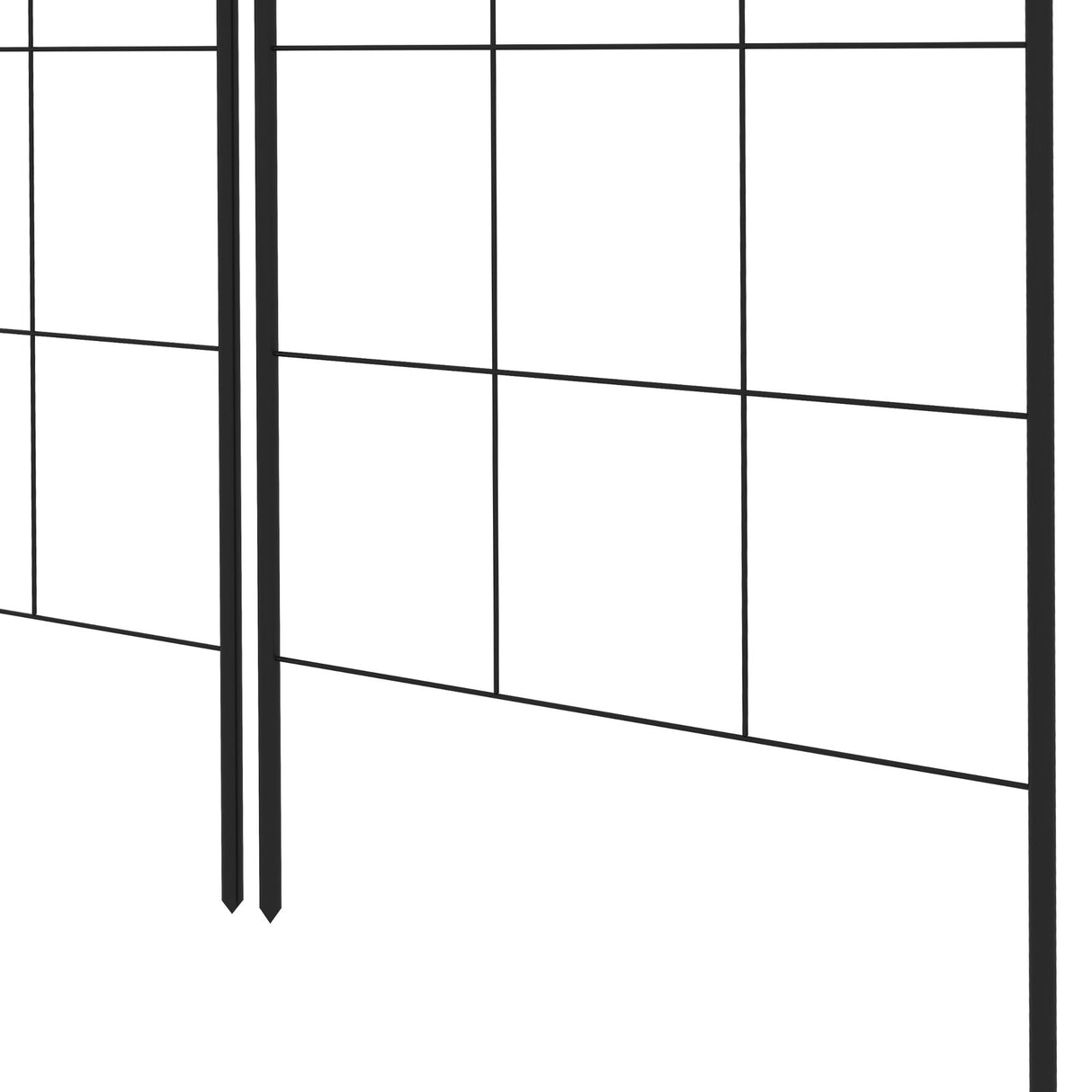 Steel Garden Trellis 50cm Wide in Set Of 2 Grid Design - Velmora