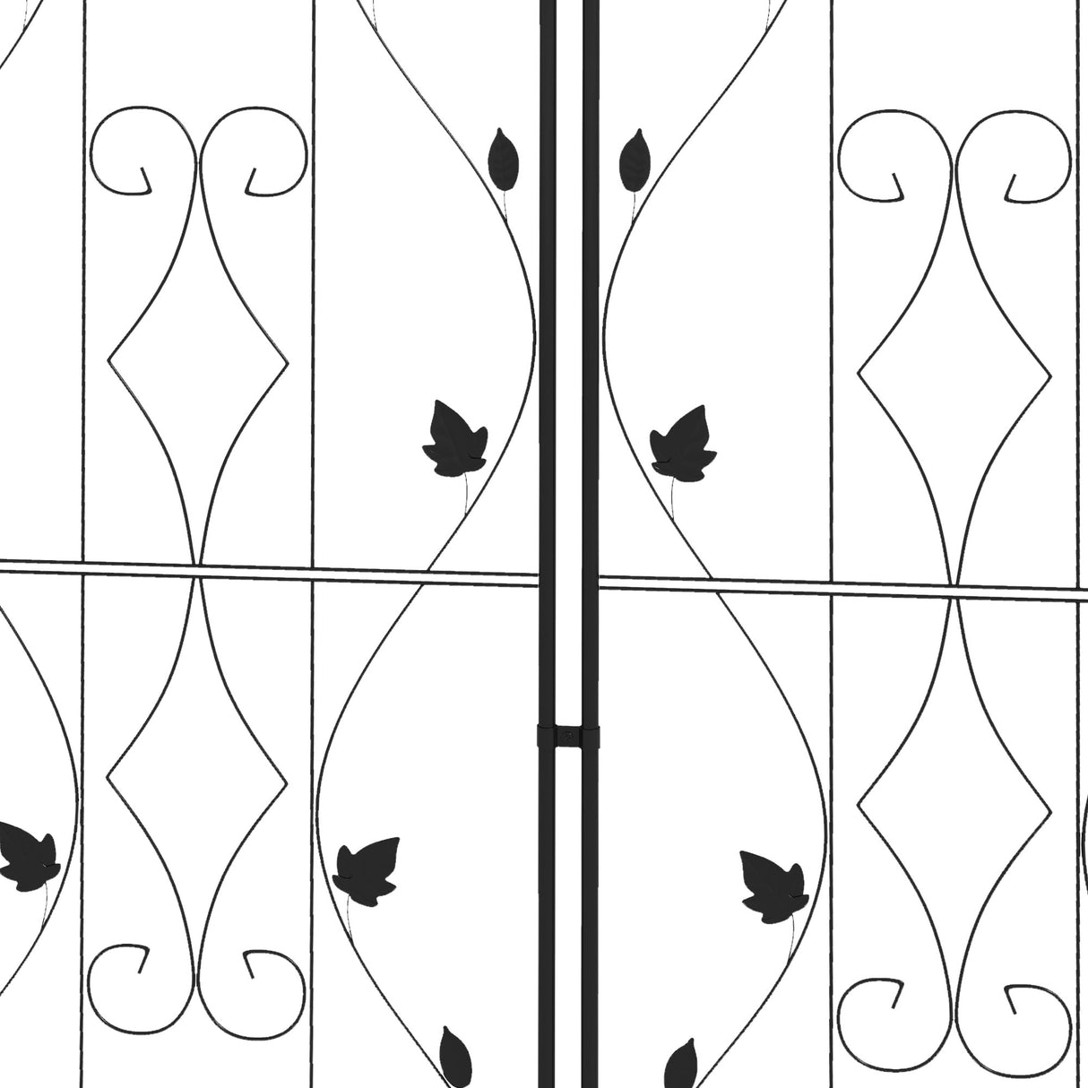 Steel Garden Trellis 50cm Wide in Set Of 2 Leaf Design - Velmora
